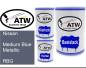 Preview: Nissan, Medium Blue Metallic, RBG: 500ml Lackdose + 500ml Klarlack + 250ml Härter - Set, von ATW Autoteile West.